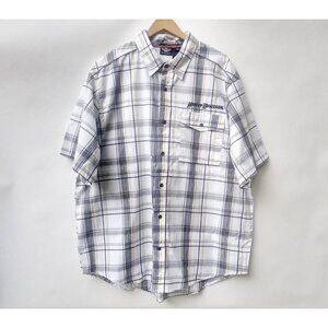Harley Davidson Mens Shirt Multicolor Plaid Short Sleeve Collared Mesh Lined 2XL